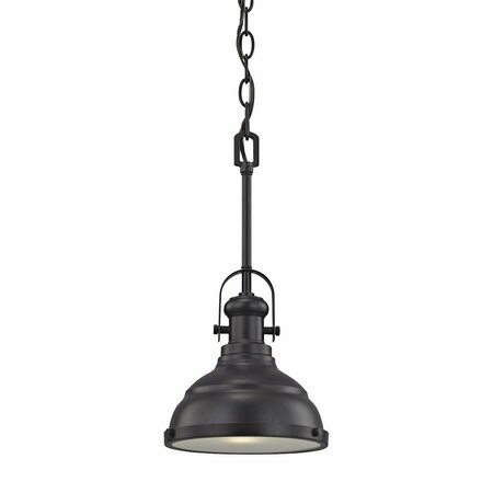 THOMAS LIGHTING Blakesley 1-Light Pendant In Oil Rubbed Bronze With Frosted Glass CN200151